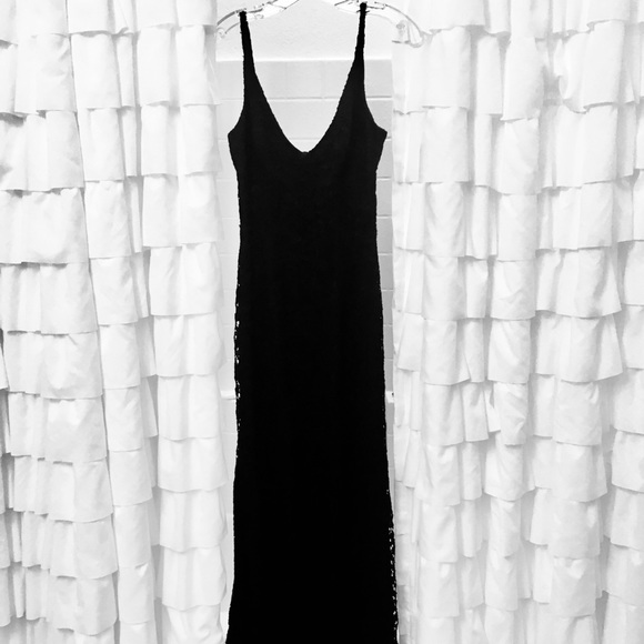 Sophie Sitbon Paris ♥️Long Black Crochet Mermaid Style Long Gorgeous Dress 38 - Picture 4 of 16